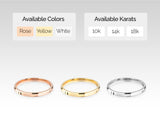 White, Rose, Yellow, 14k Gold, 10k Gold, 18k Gold 2mm Beveled Edge Wedding Ring with Available Colors and Karats Options 