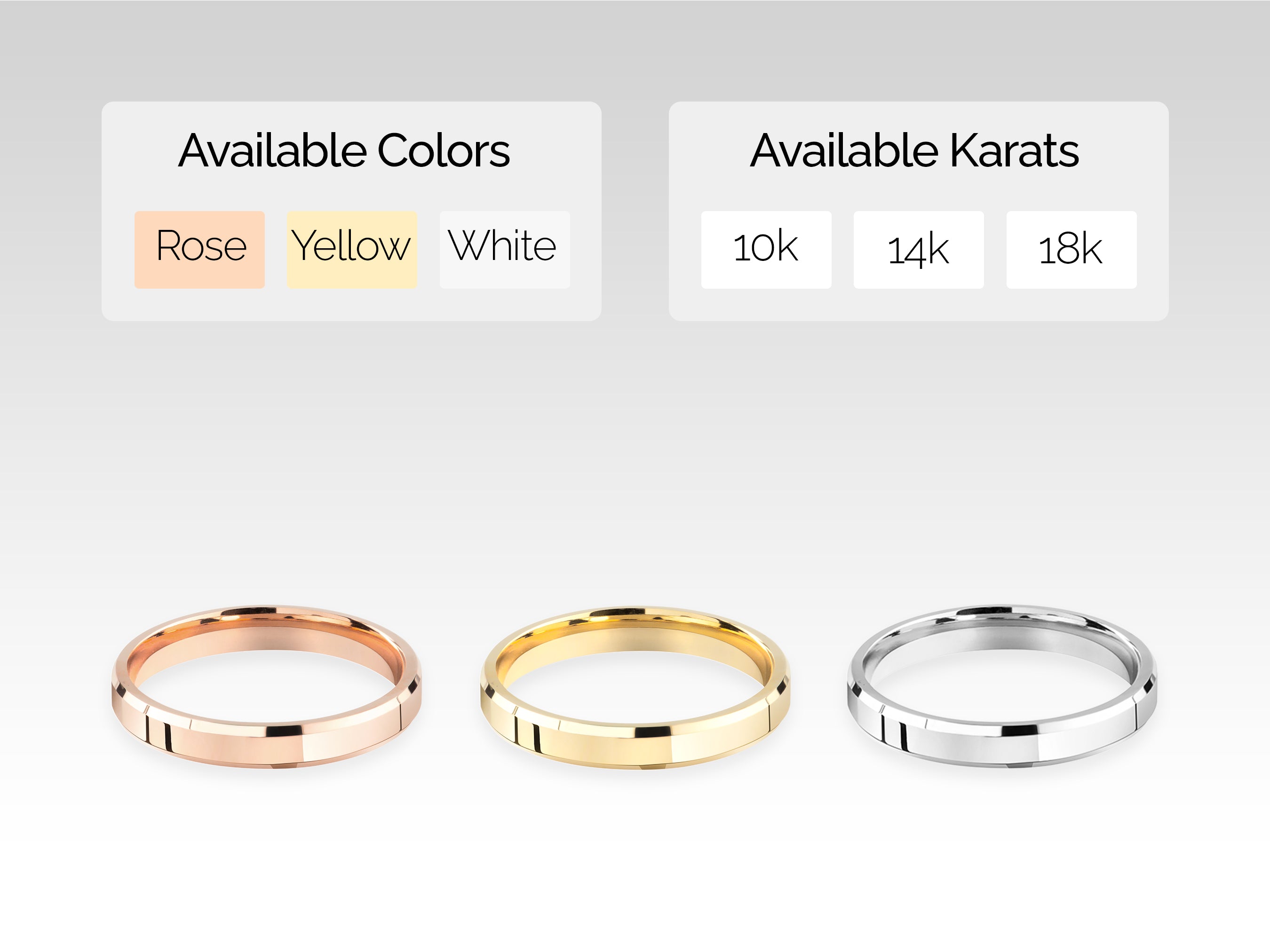 White, Rose, Yellow, 14k Gold, 10k Gold, 18k Gold