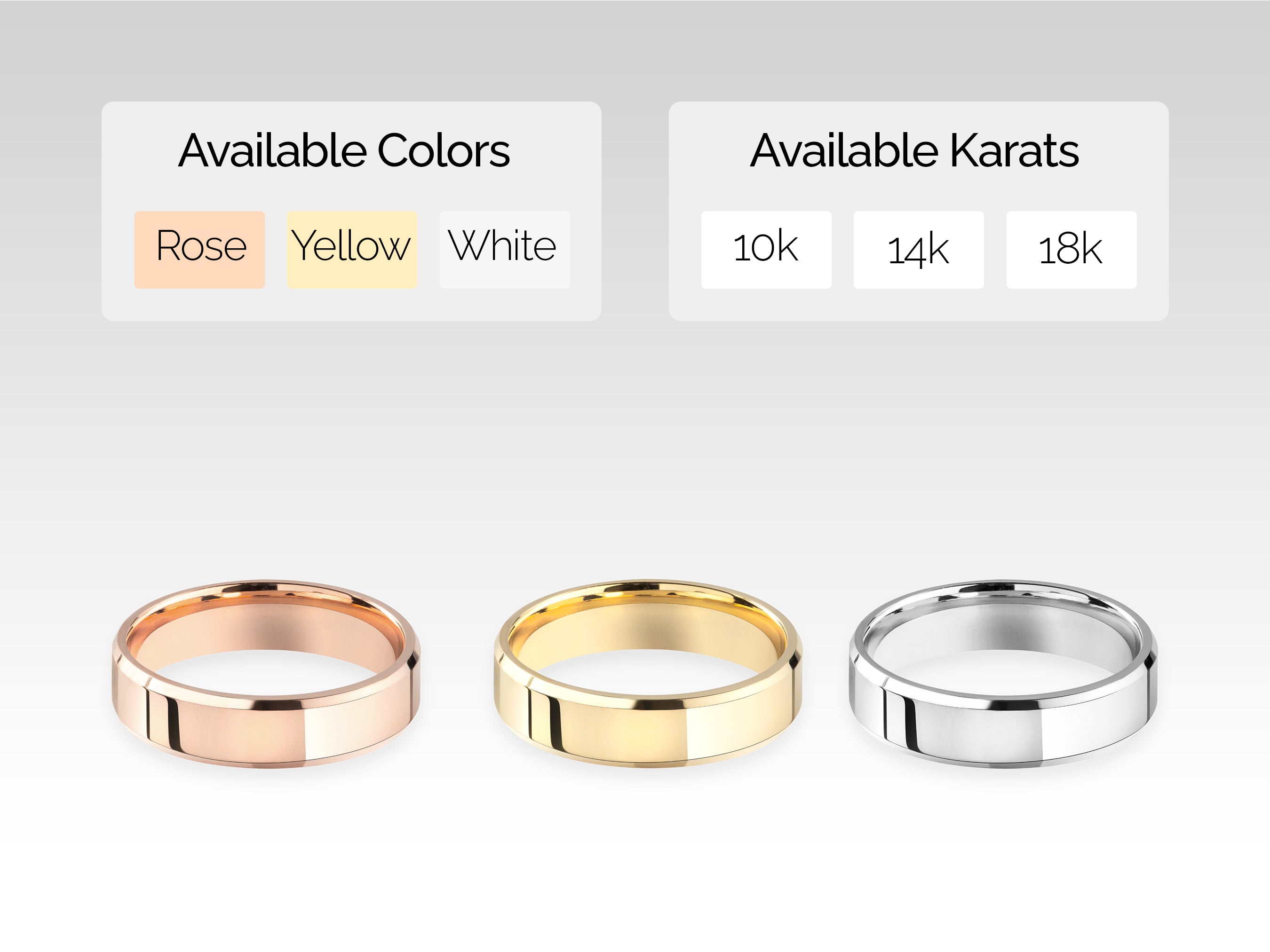 White, Rose, Yellow, 14k Gold, 10k Gold, 18k Gold