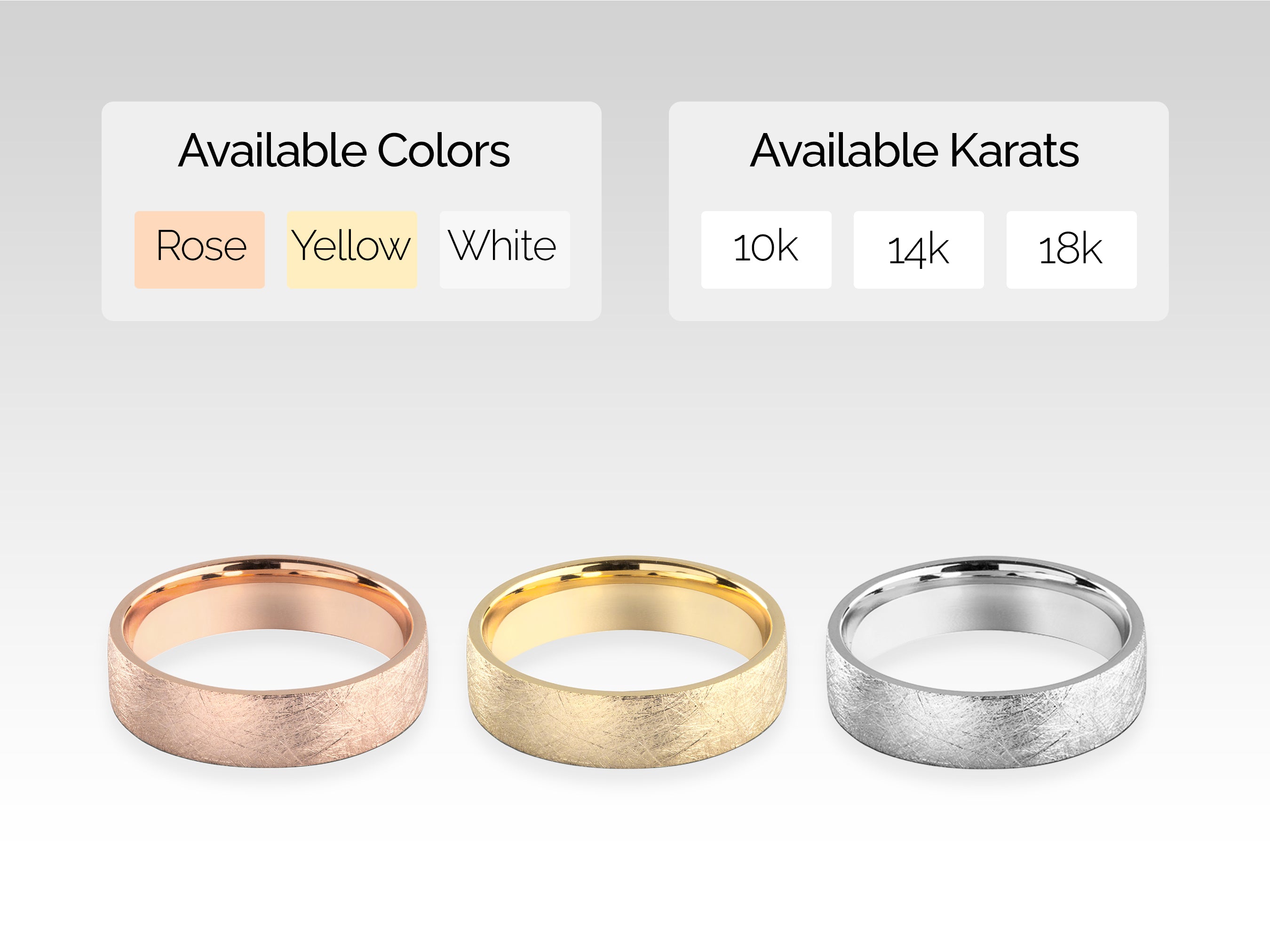 White, Rose, Yellow, 14k Gold, 10k Gold, 18k Gold