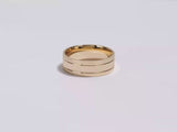 7mm Double-Grooved Men's Gold Wedding Band