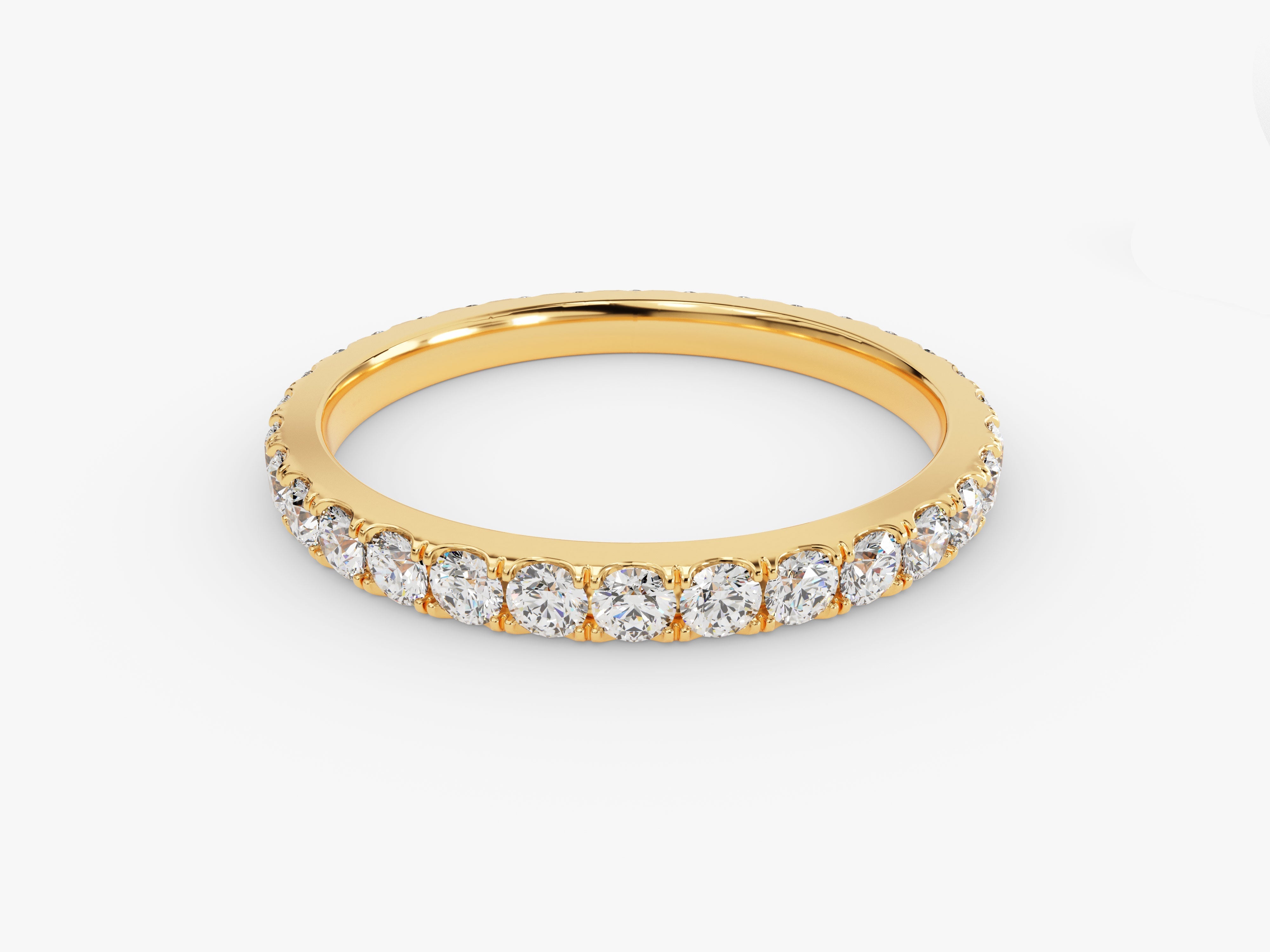 Gold diamond eternity band, fine jewelry for her