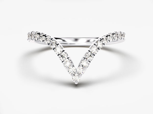Long-Curved Moissanite Wedding Band