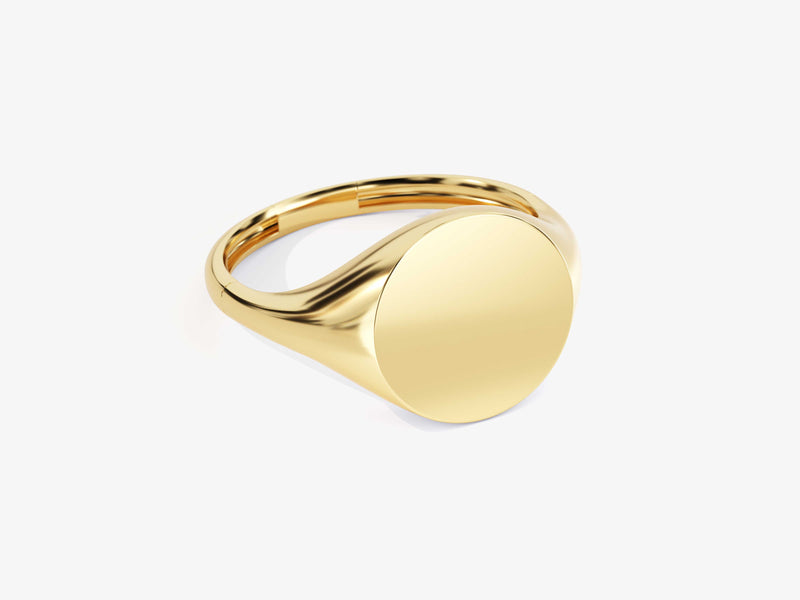 14k Gold Round Signet Ring